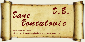 Dane Bontulović vizit kartica